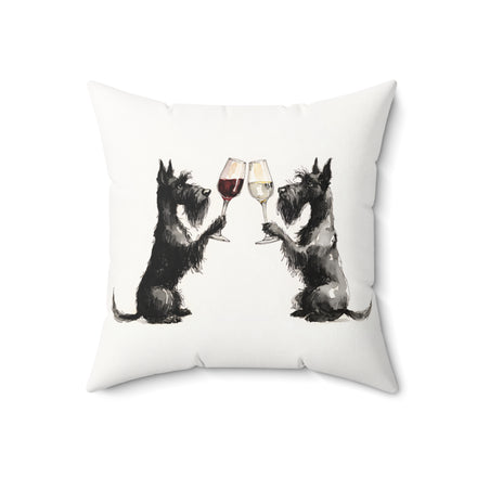 Happy Hour Scottish Terrier Throw Pillow