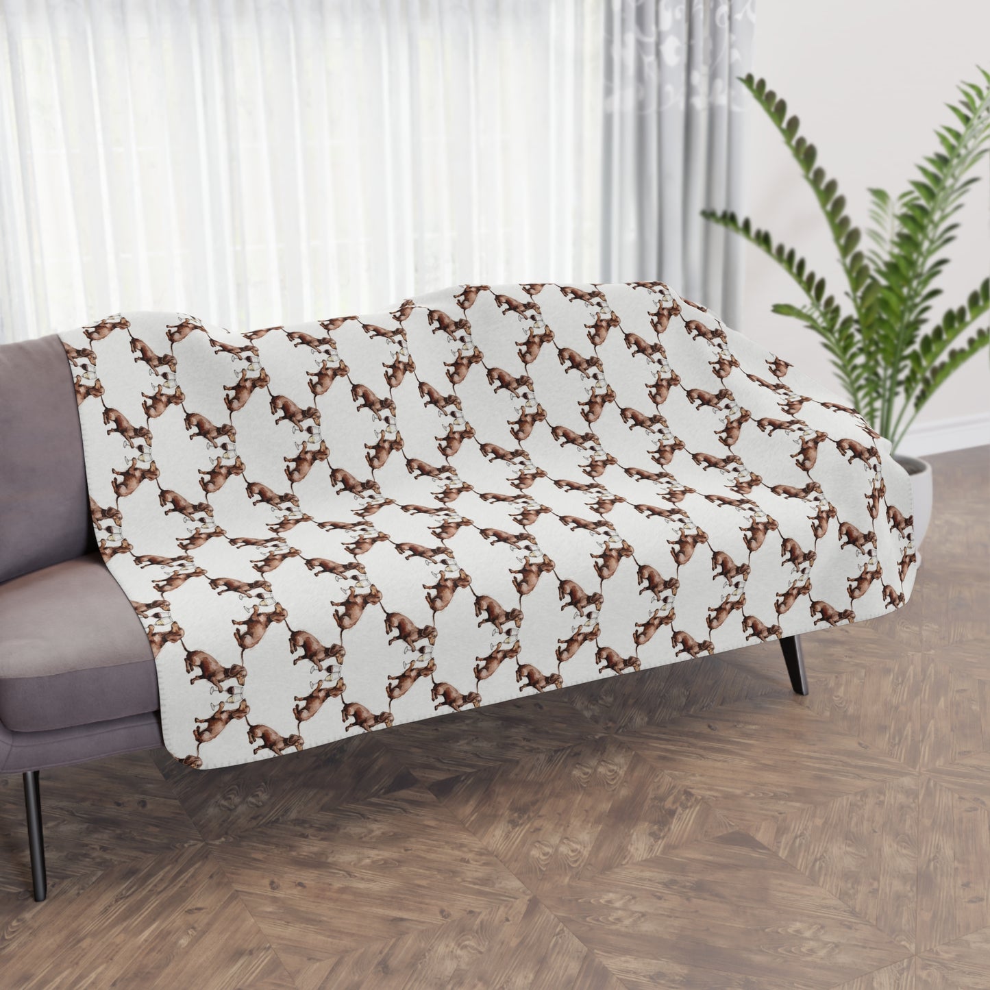 Happy Hour Dachshund Sherpa Blanket