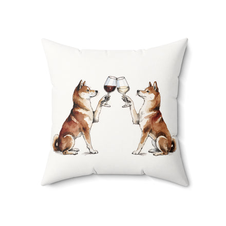 Happy Hour Shiba Inu Throw Pillow