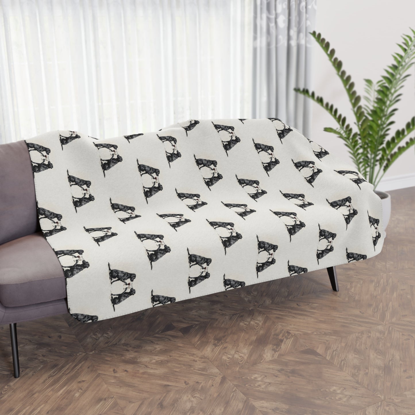 Happy Hour Black Labrador Retriever Sherpa Blanket