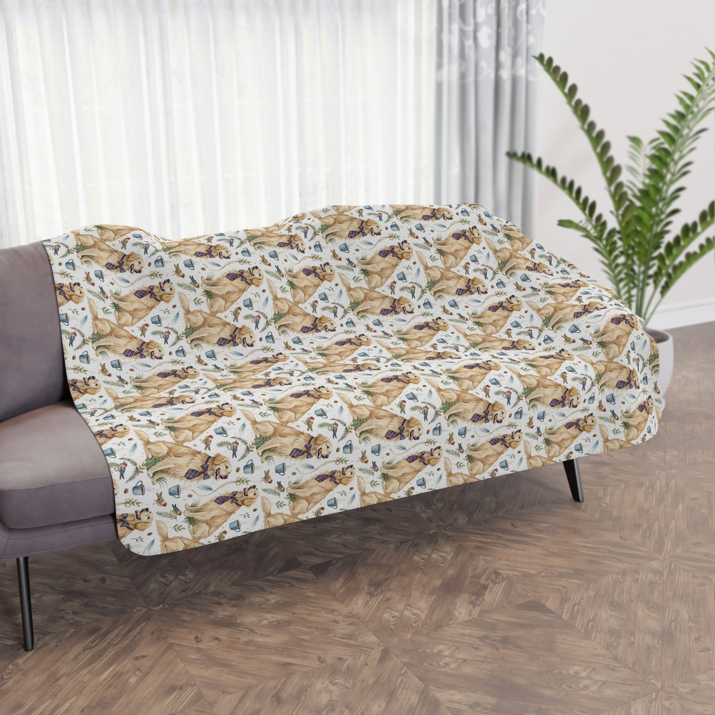 Dapper Golden Retriever Sherpa Blanket