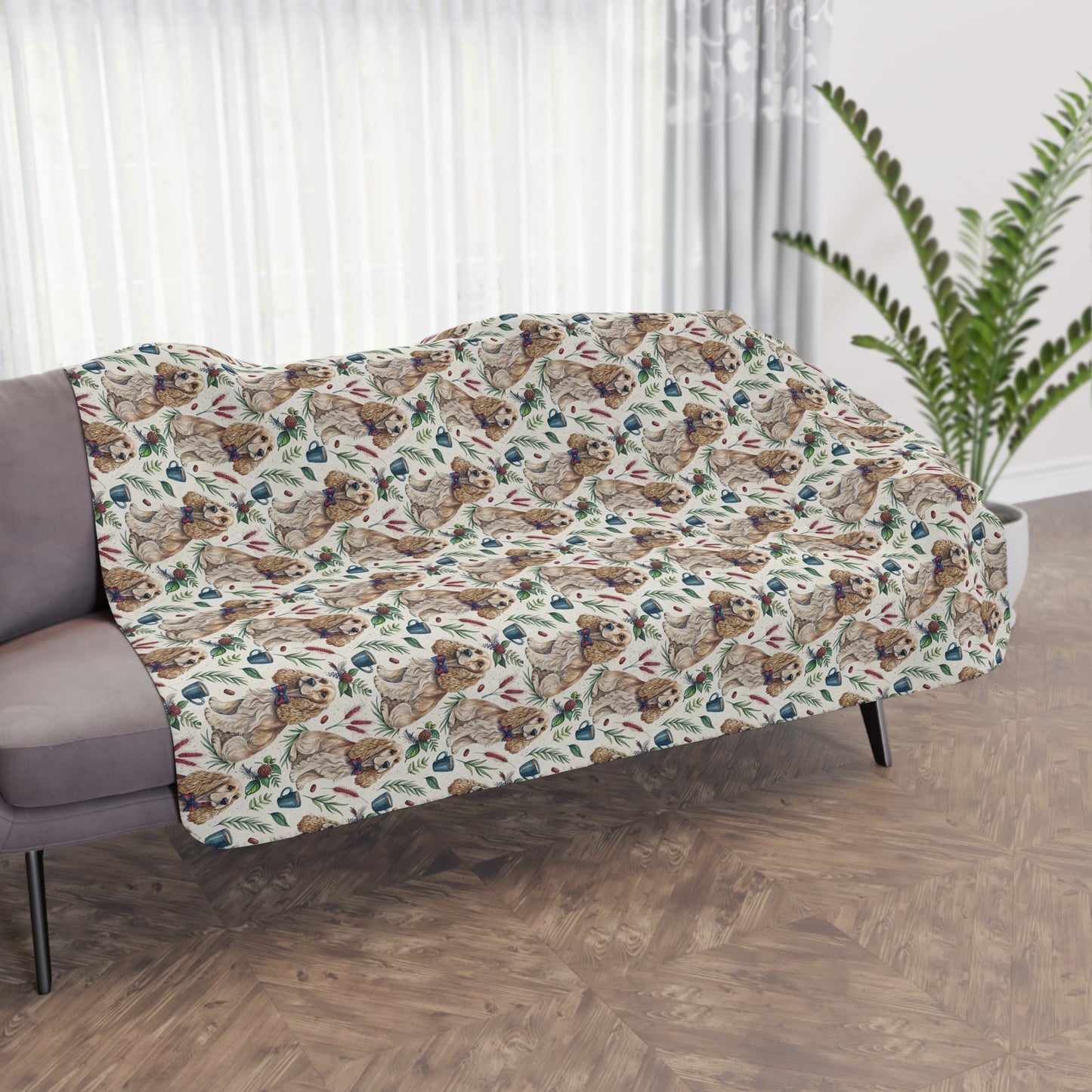 Dapper Cocker Spaniel Sherpa Blanket