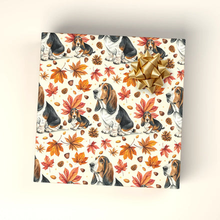 Basset Hound Autumn Wrapping Paper