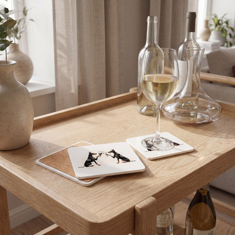 Doberman coaster set