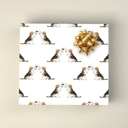 Happy Hour Beagle Wrapping Paper