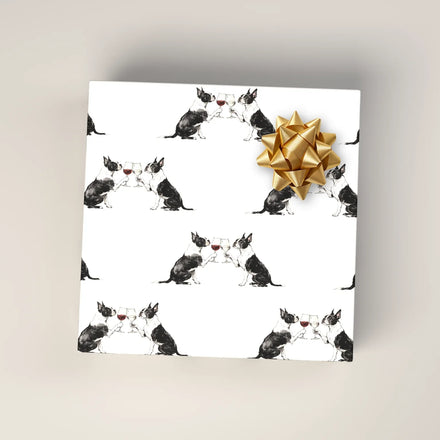Happy Hour Boston Terrier Wrapping Paper