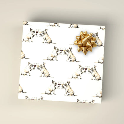 Happy Hour French Bulldog Wrapping Paper