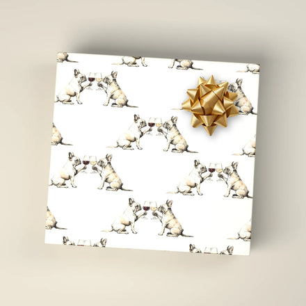 Happy Hour French Bulldog Wrapping Paper