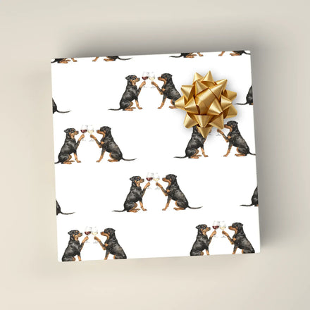Happy Hour Rottweiler Wrapping Paper