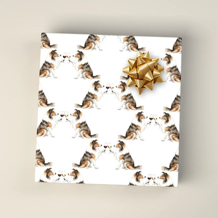 Happy Hour Sheltie Wrapping Paper
