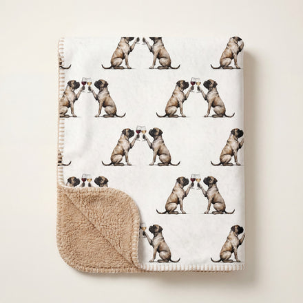 Happy Hour Bullmastiff Sherpa Blanket