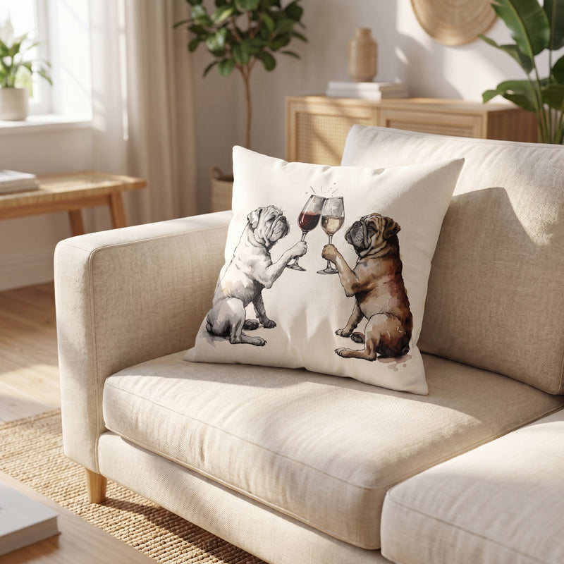 English Bulldog throw pillow