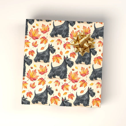 Scottish Terrier Autumn Wrapping Paper