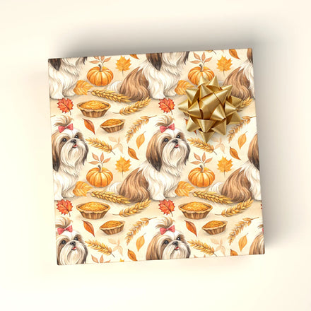 Shih Tzu Thanksgiving Wrapping Paper