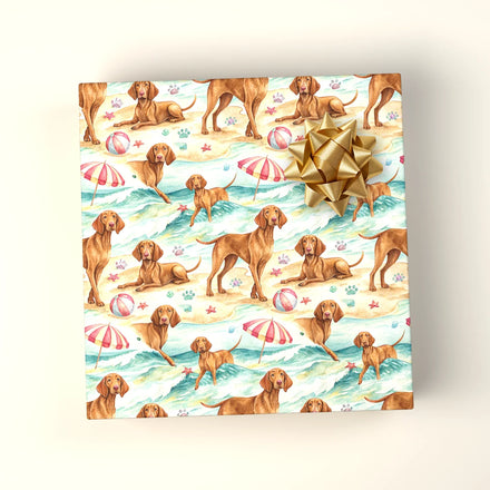 Vizsla Beach Wrapping Paper