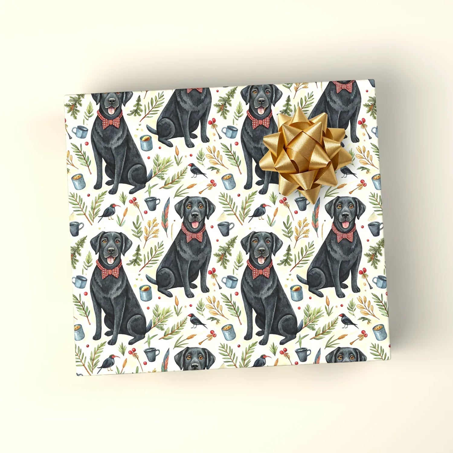 Labrador Retrievers - wrapped gift box mockup