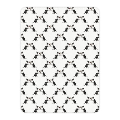 Happy Hour Boston Terrier Sherpa Blanket