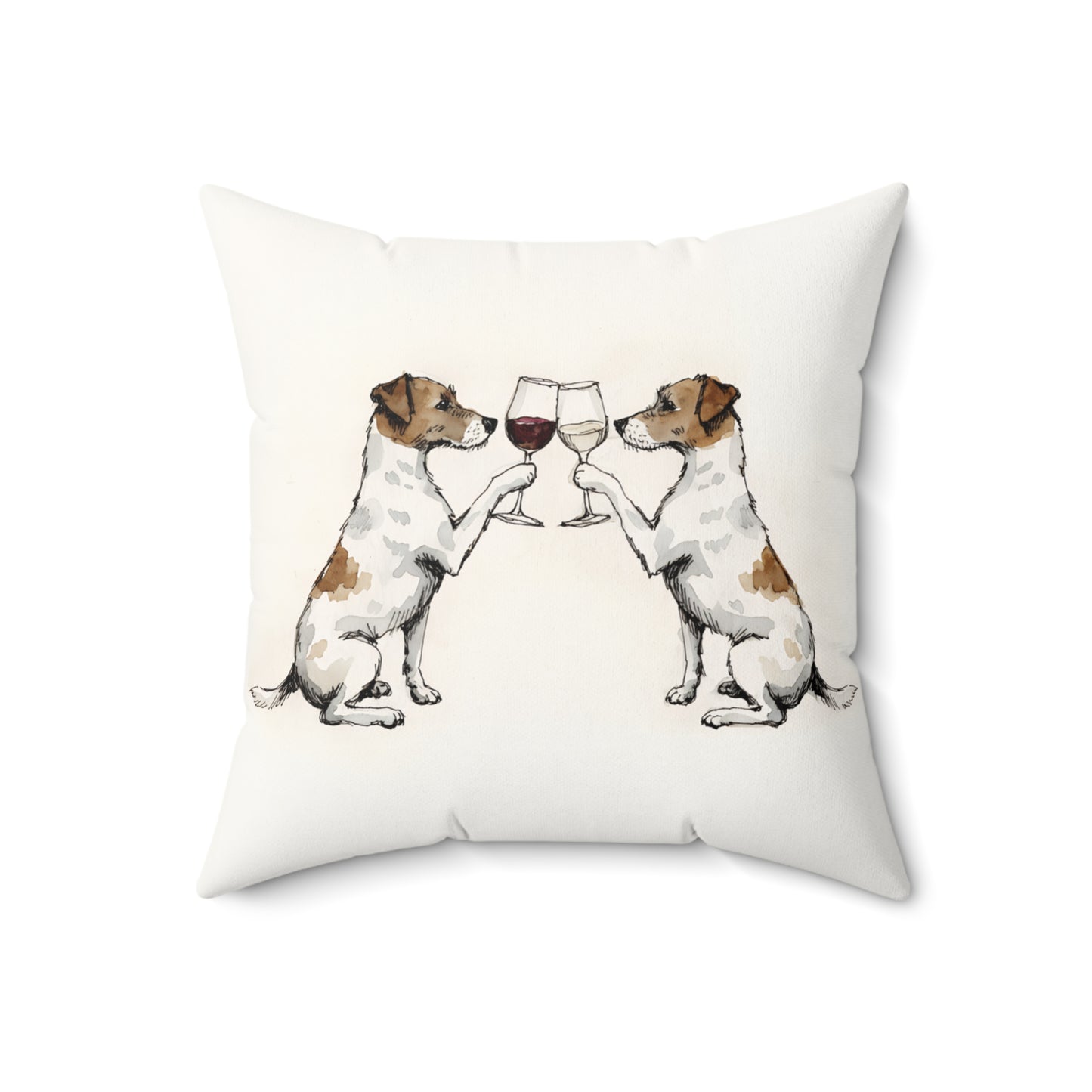 Happy Hour Jack Russell Terrier Throw Pillow