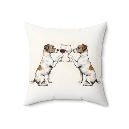 Happy Hour Jack Russell Terrier Throw Pillow