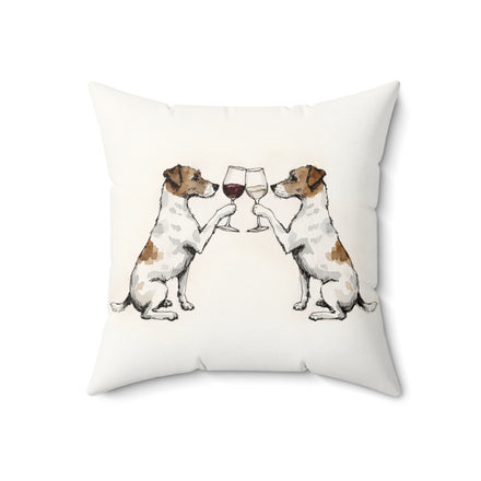 Happy Hour Jack Russell Terrier Throw Pillow
