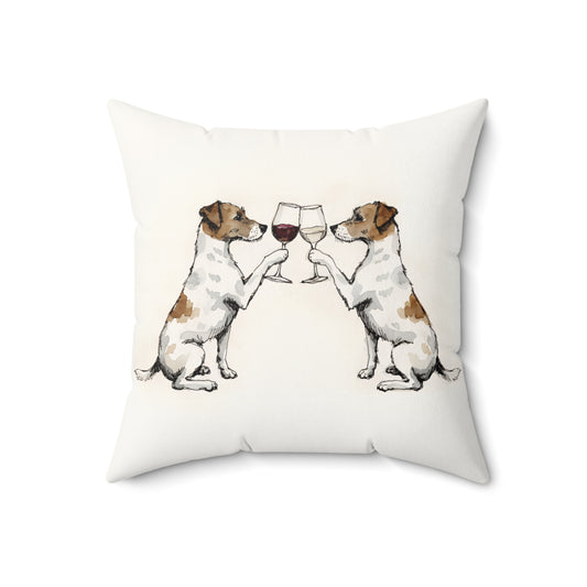 Happy Hour Jack Russell Terrier Throw Pillow
