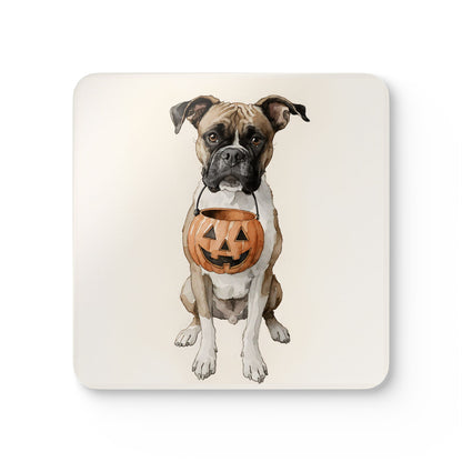 Trick-or-Treat Boxer Coaster Set