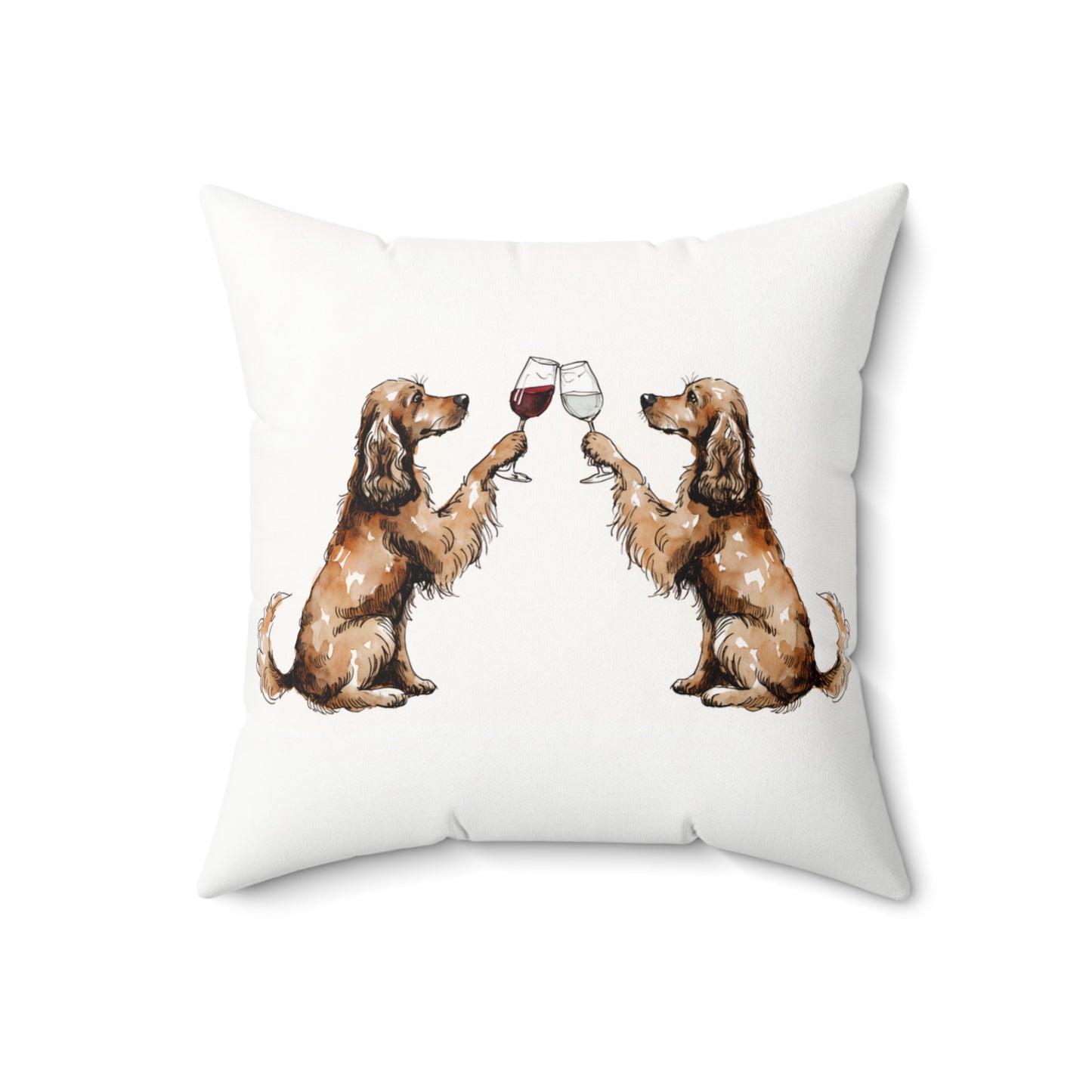 Happy Hour Cocker Spaniel Throw Pillow