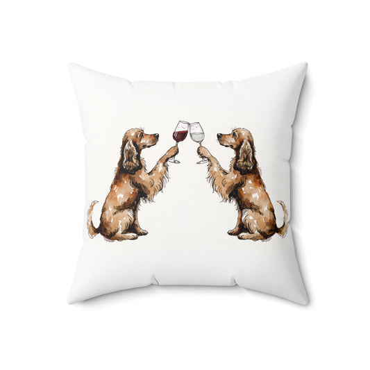 Happy Hour Cocker Spaniel Throw Pillow