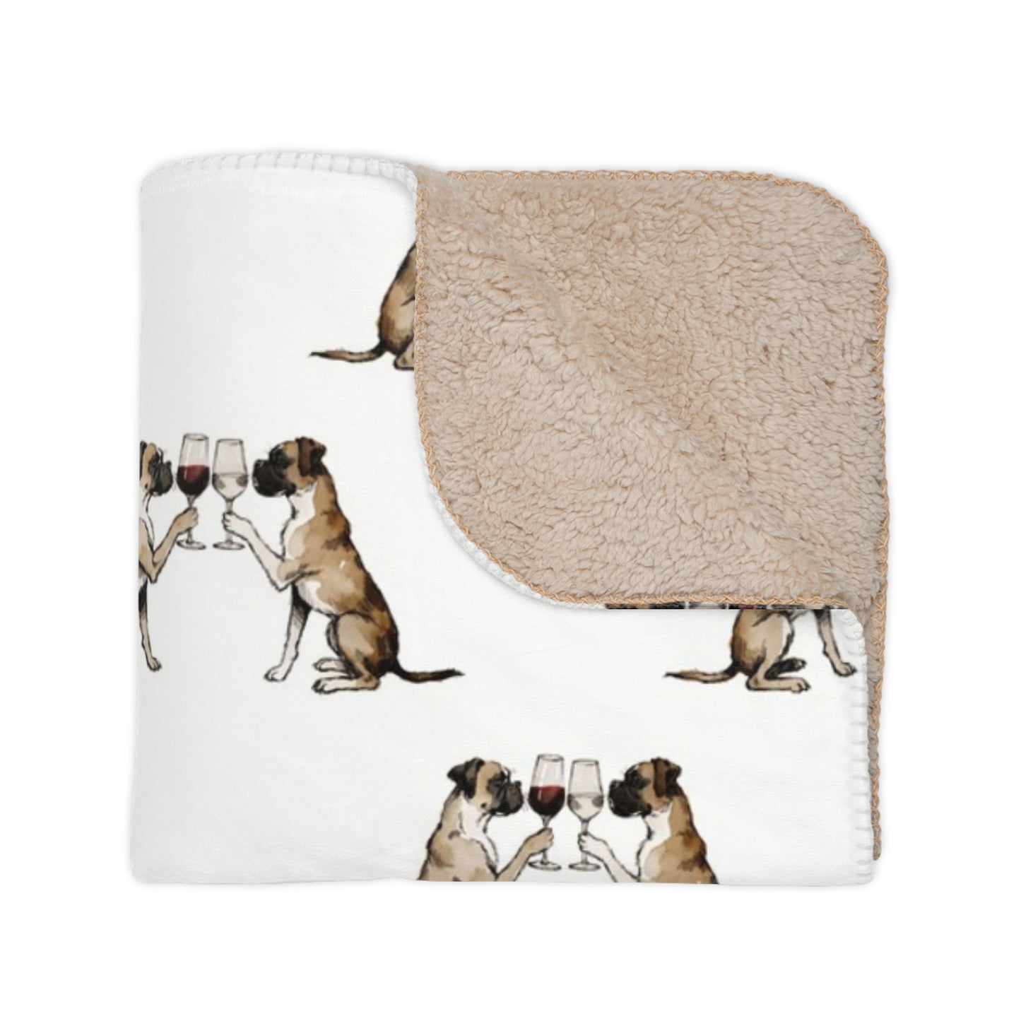 Happy Hour Boxer Sherpa Blanket