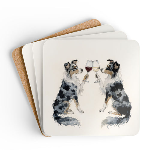 Happy Hour Australian Shepherd Coaster Set