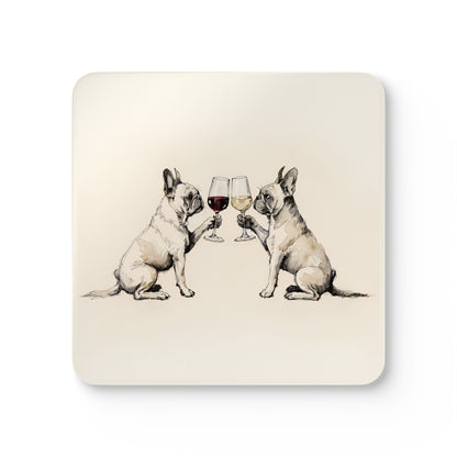 Happy Hour French Bulldog Coaster Set