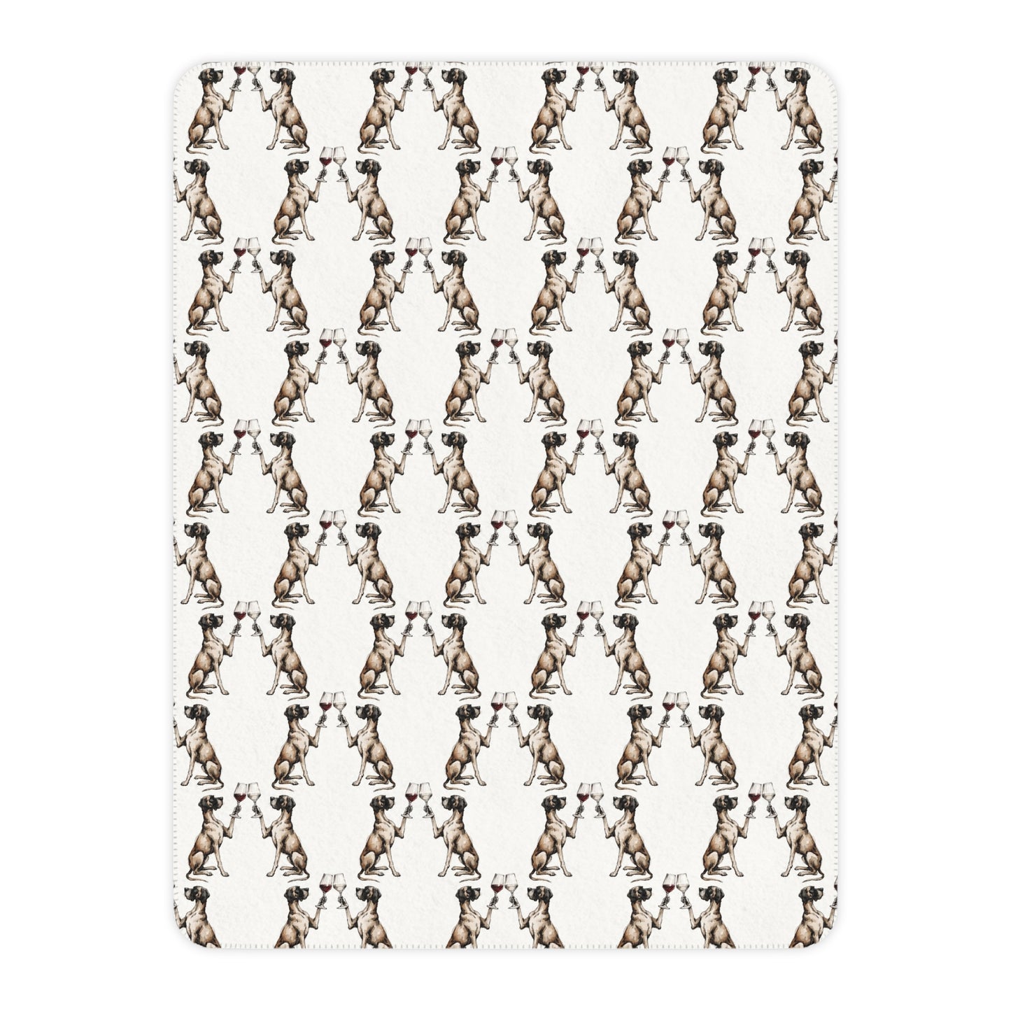 Happy Hour Great Dane Sherpa Blanket