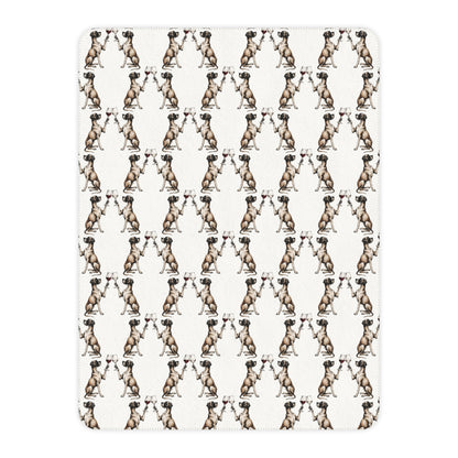 Happy Hour Great Dane Sherpa Blanket