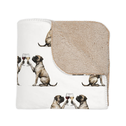 Happy Hour Bullmastiff Sherpa Blanket