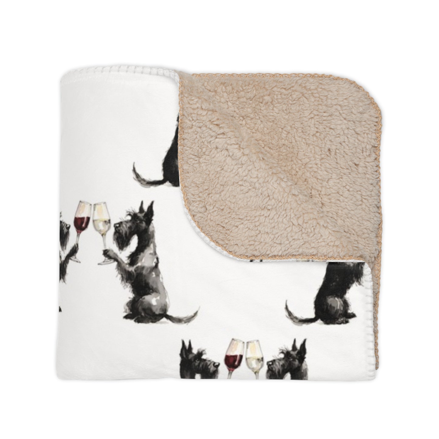 Happy Hour Scottish Terrier Sherpa Blanket
