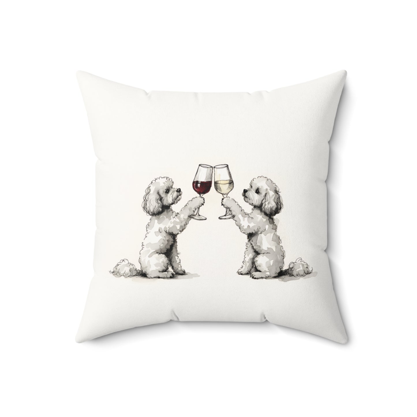 Happy Hour Maltipoo Throw Pillow
