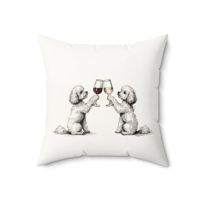 Happy Hour Maltipoo Throw Pillow