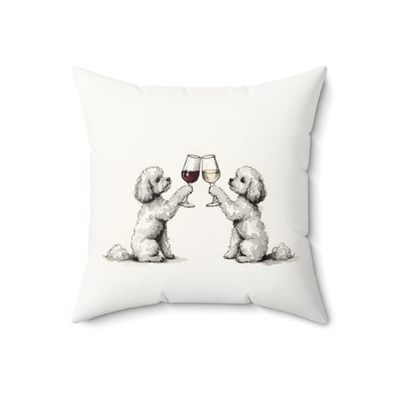 Happy Hour Maltipoo Throw Pillow