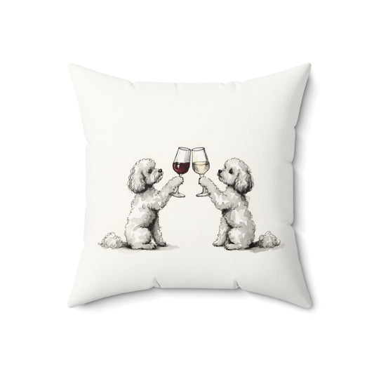 Happy Hour Maltipoo Throw Pillow