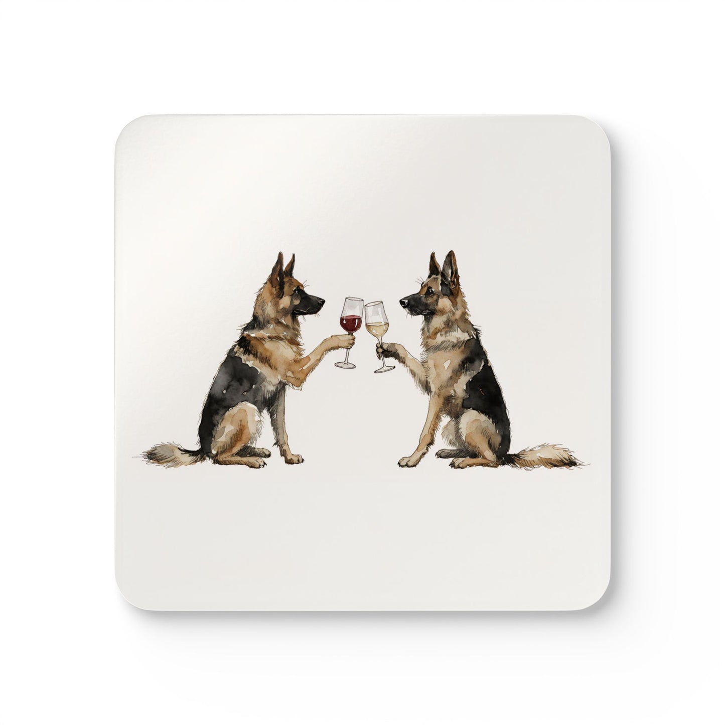 Happy Hour German Shepherd Coaster Set