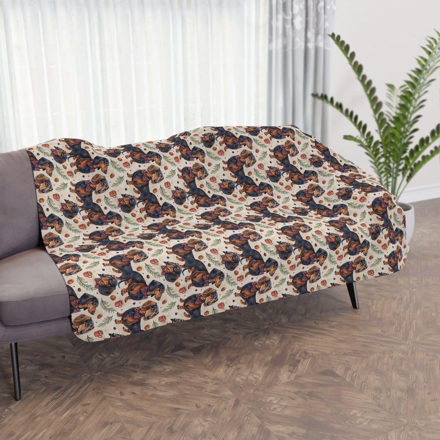 Dapper Dachshund Sherpa Blanket