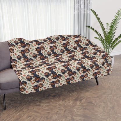 Dapper Dachshund Sherpa Blanket