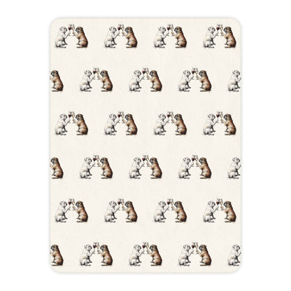 Happy Hour English Bulldog Sherpa Blanket