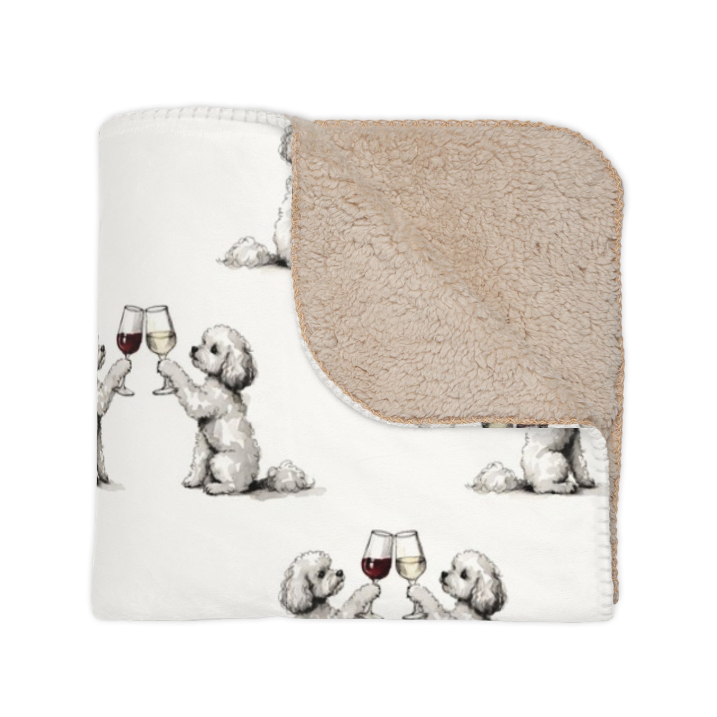 Happy Hour Maltipoo Sherpa Blanket