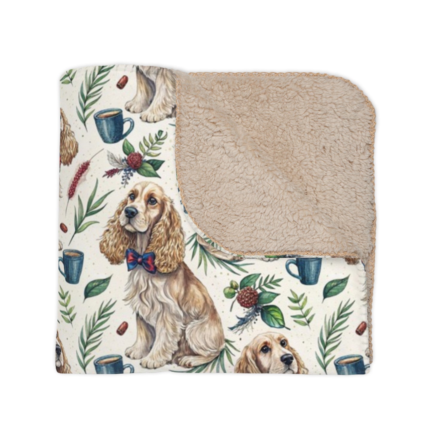 Dapper Cocker Spaniel Sherpa Blanket