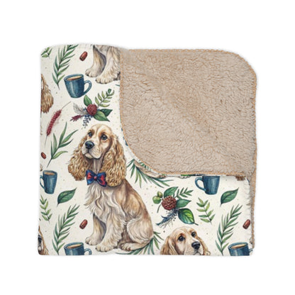 Dapper Cocker Spaniel Sherpa Blanket
