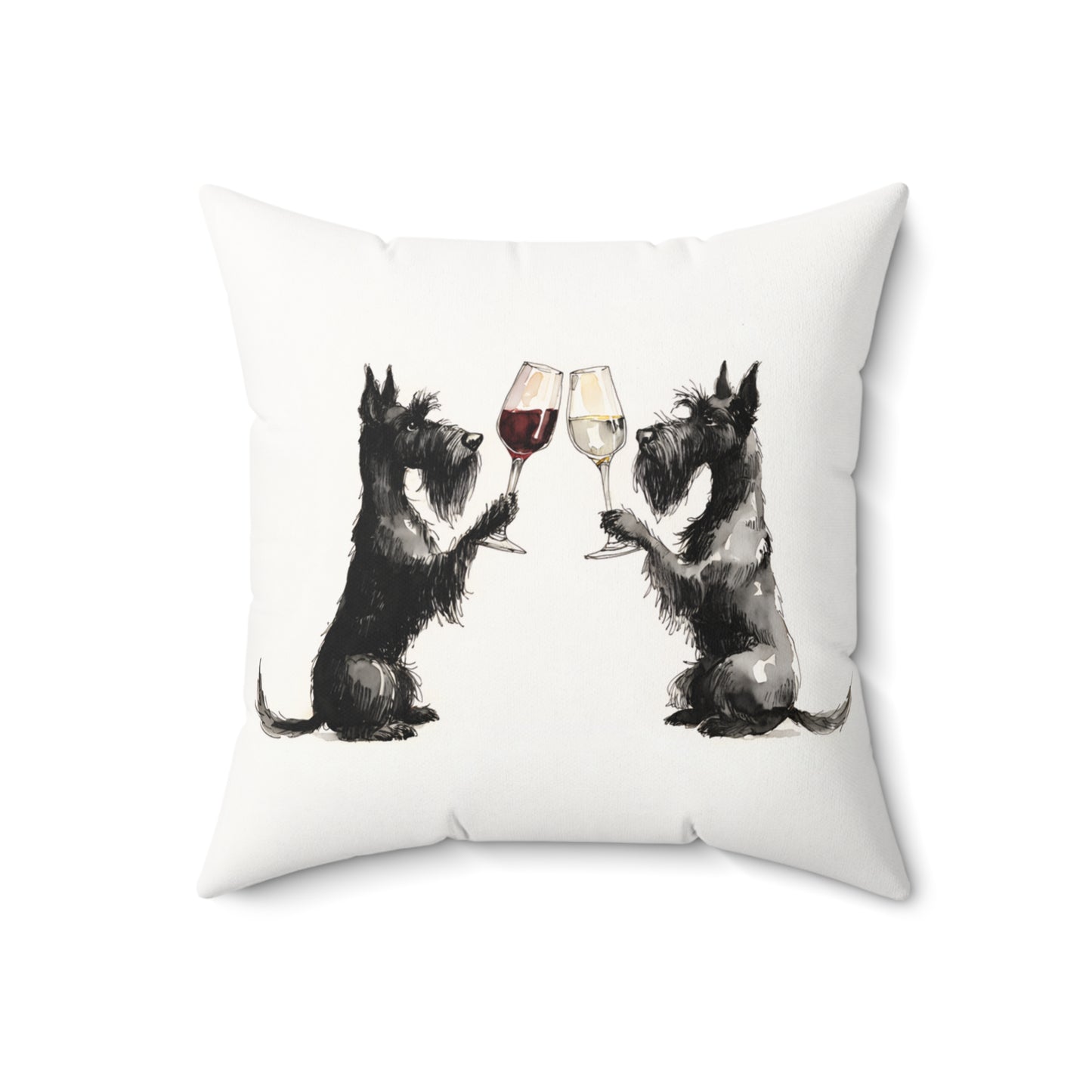 Happy Hour Scottish Terrier Throw Pillow