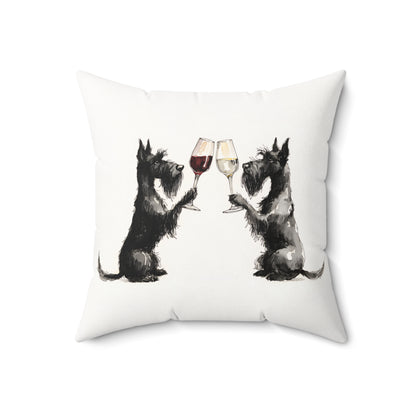 Happy Hour Scottish Terrier Throw Pillow