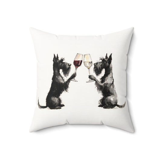 Happy Hour Scottish Terrier Throw Pillow