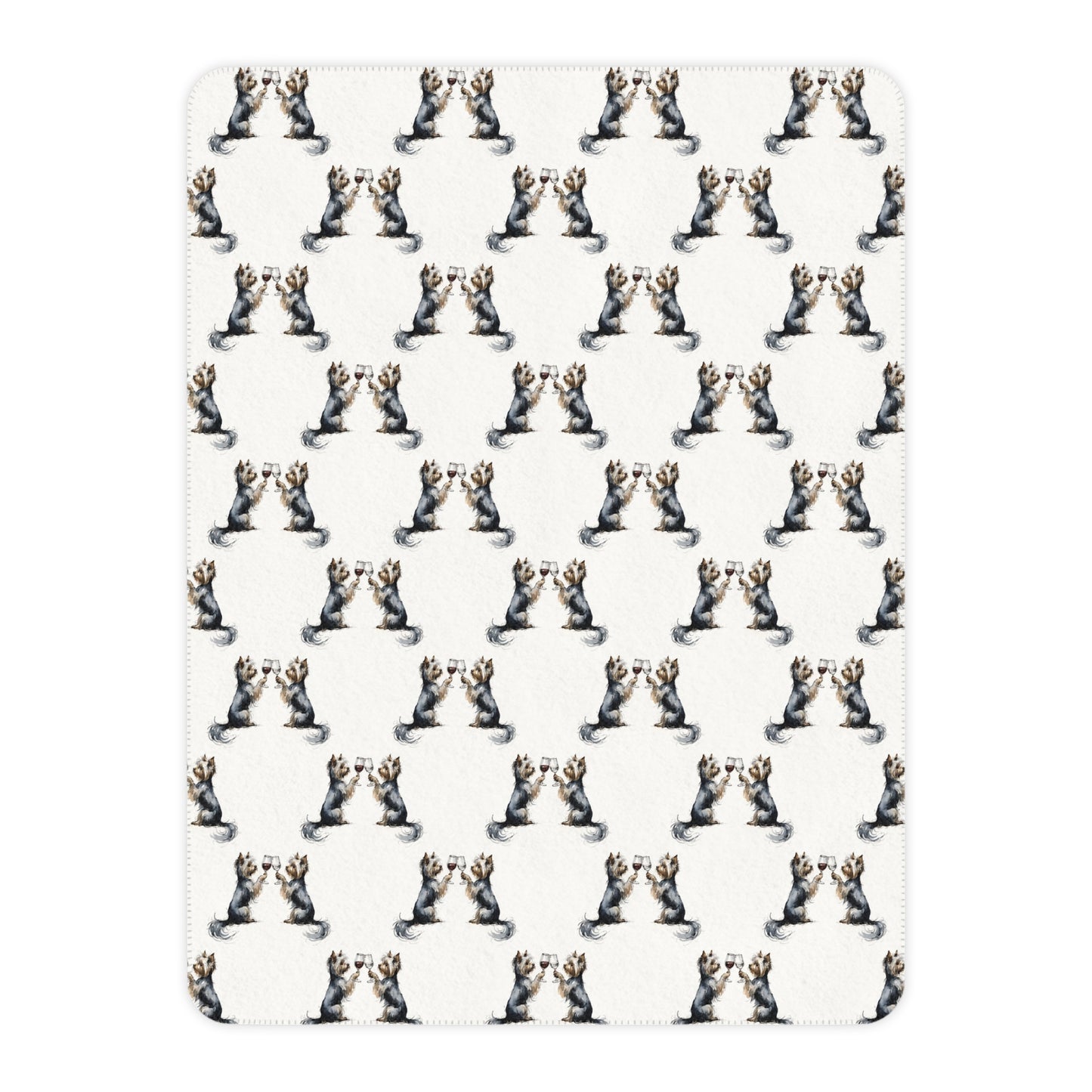 Happy Hour Yorkshire Terrier Sherpa Blanket